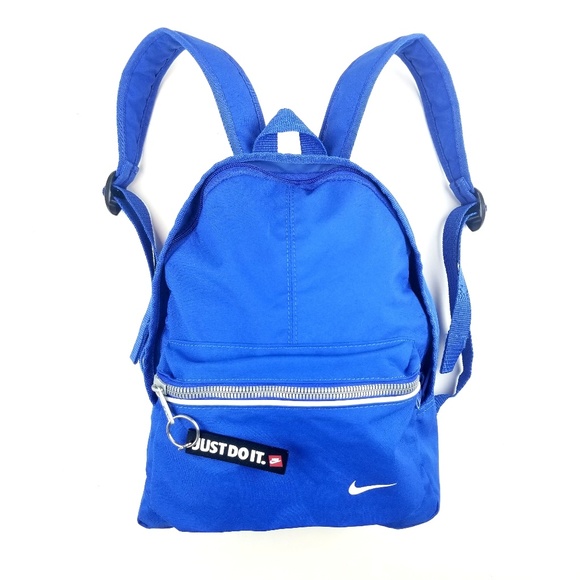 nike blue just do it logo mini backpack